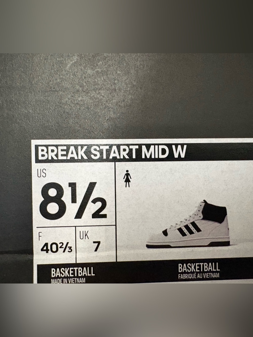 Adidas Black & White break start mid Sneakers brand new in box - Picture 5 of 5